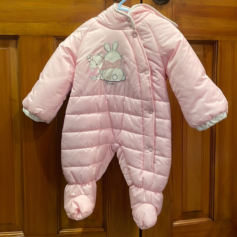 Brums Pink Baby winter suit size 3 months brand new with zipper and buttons